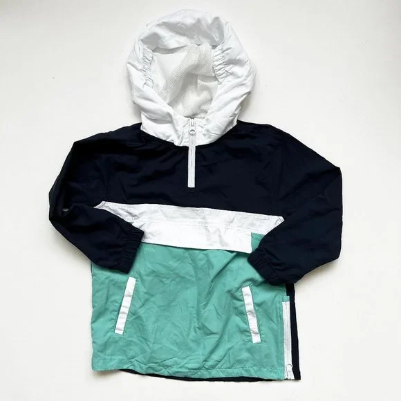✨5 for $25✨ Kidbox Navy, Teal and White Colorblock Windbreaker - Picture 2 of 8